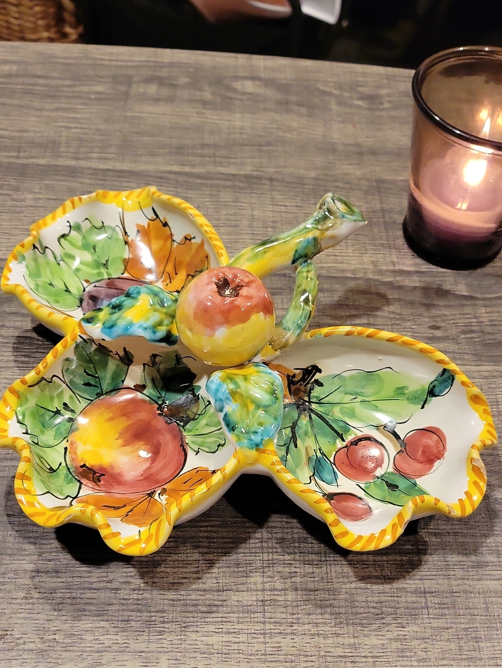 Majolica Olive Bowl,Italy,Numbered & Vintage Beautiful!!